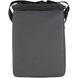 Black Atranvelo cooling bag with a zippered top and adjustable shoulder strap, featuring a durable and cleanable design.