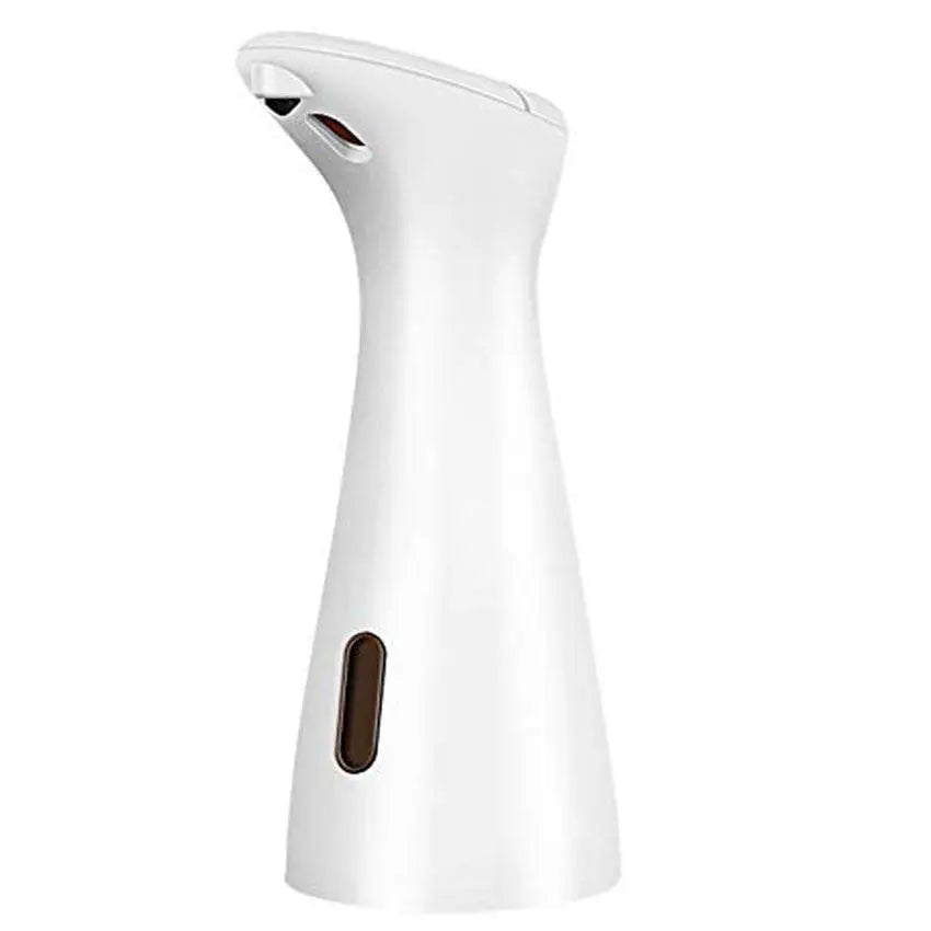 Automatic induction soap dispenser in white with a sleek design, featuring an infrared sensor for touchless operation.