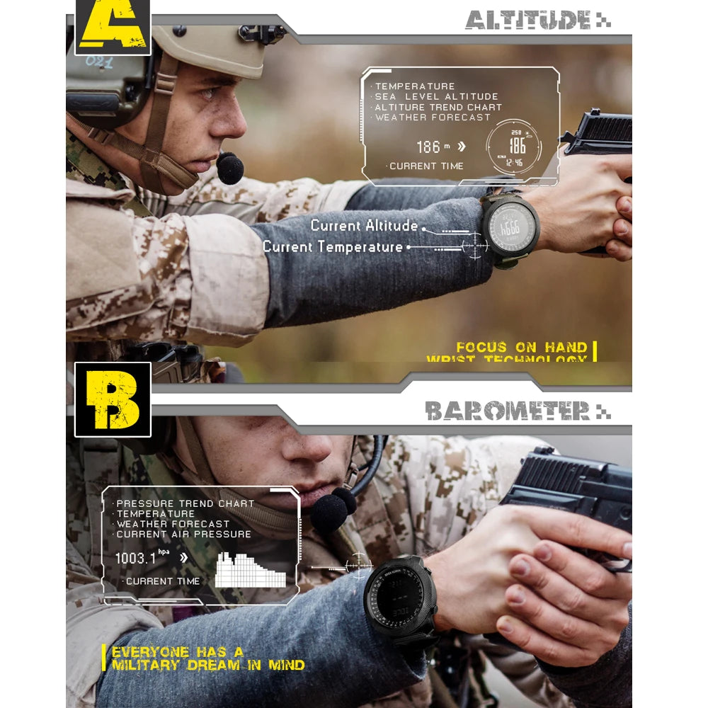 North Edge Apache 3 Men’s Sports Watch – Compass, Altimeter & Barometer