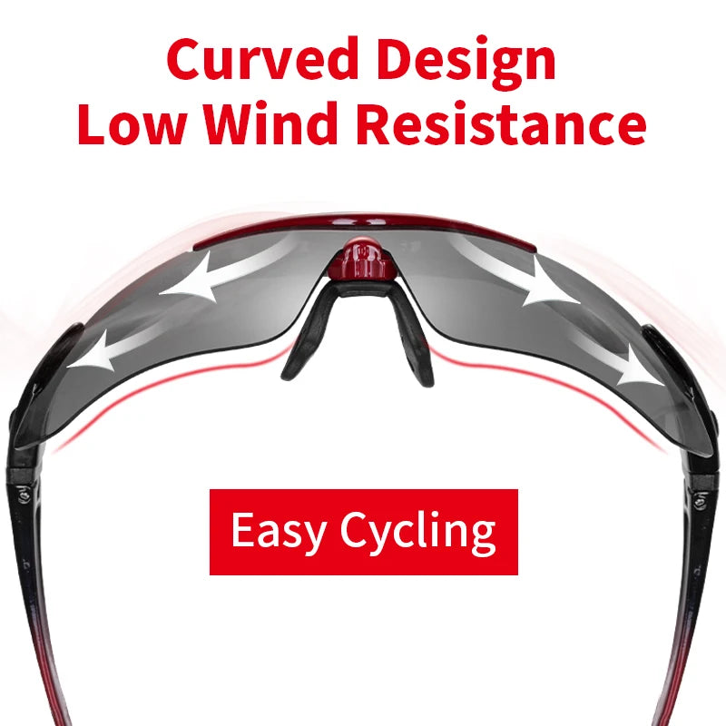 ROCKBROS Cycling Sunglasses – Polarized UV400 with 5 Interchangeable Lenses
