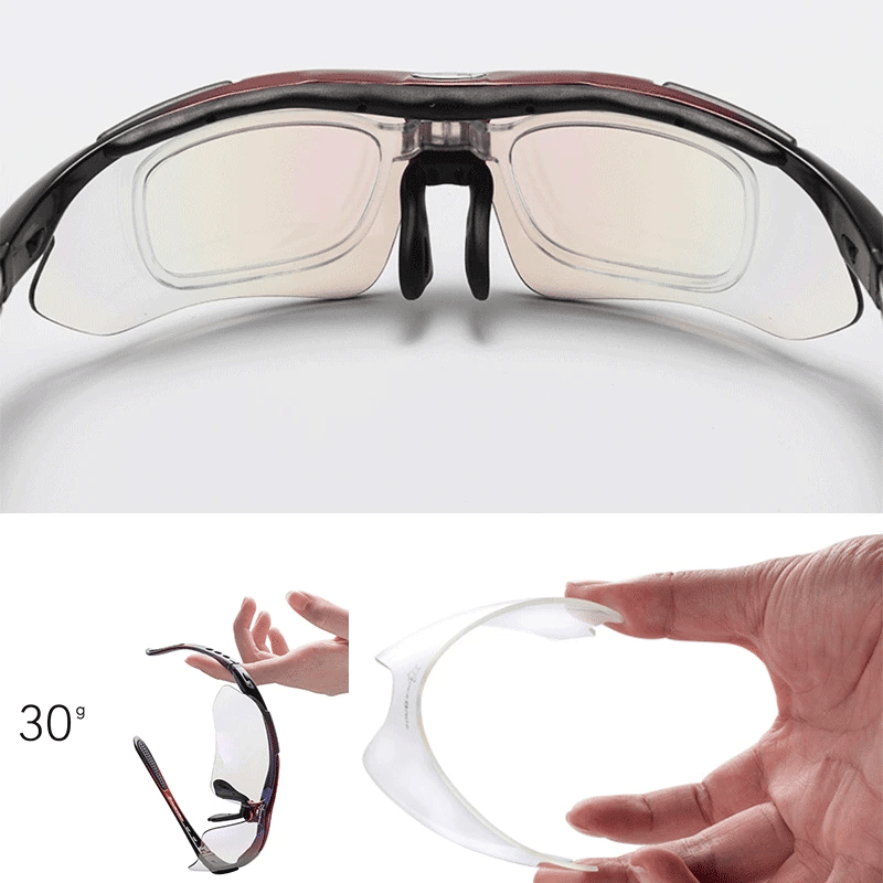 ROCKBROS Cycling Sunglasses – Polarized UV400 with 5 Interchangeable Lenses