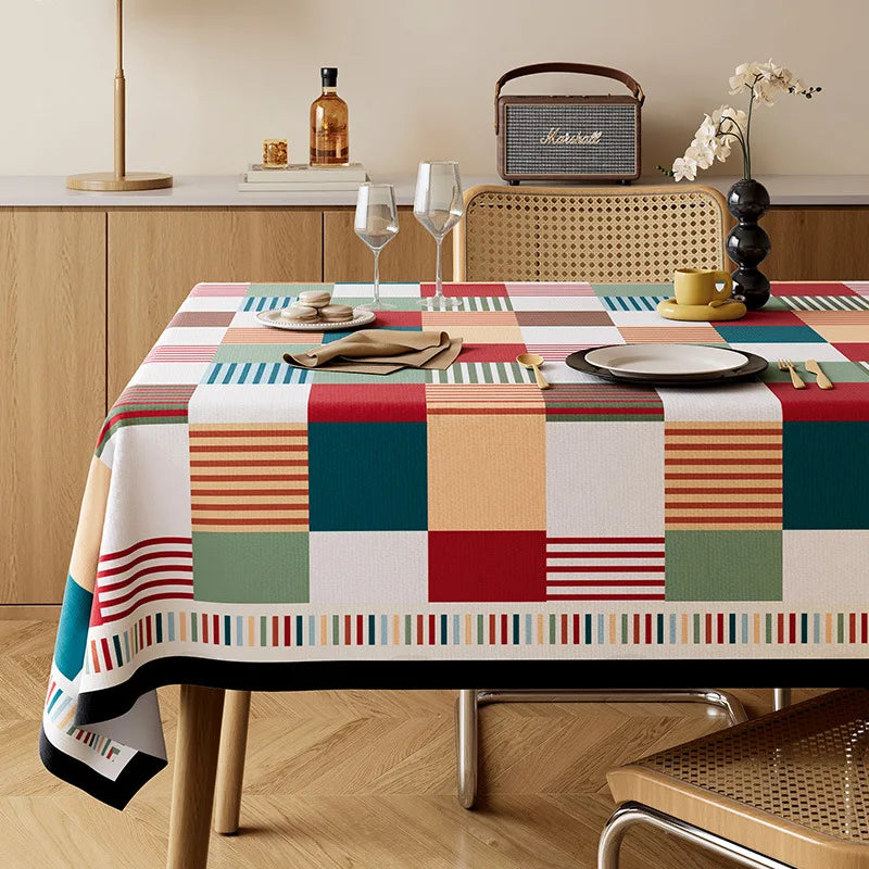 Luxury Velvet Table Cloth – Waterproof Geometric Dining Table Cover