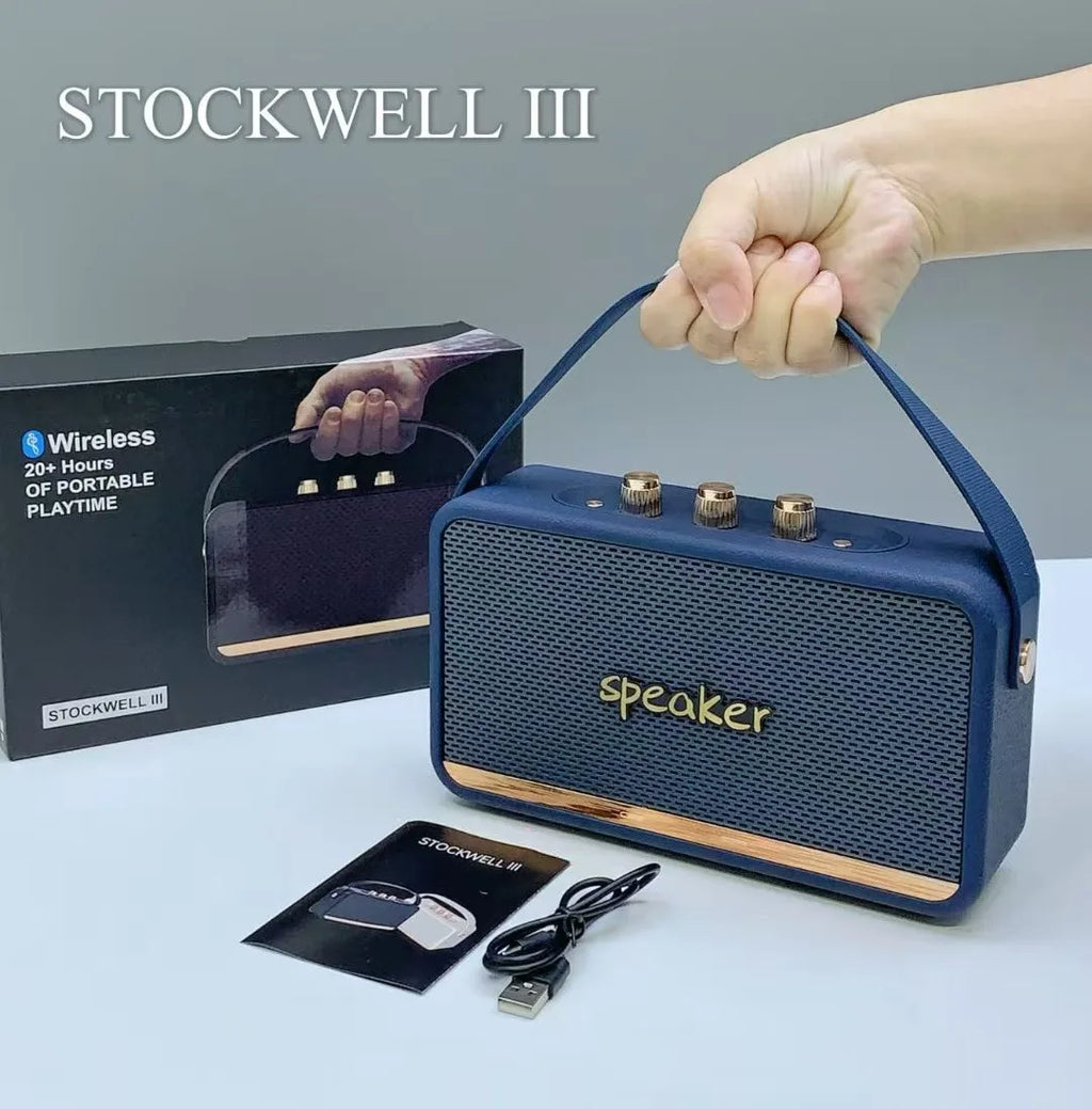 W6 Retro Leather Bluetooth Speaker – Powerful Wireless Sound