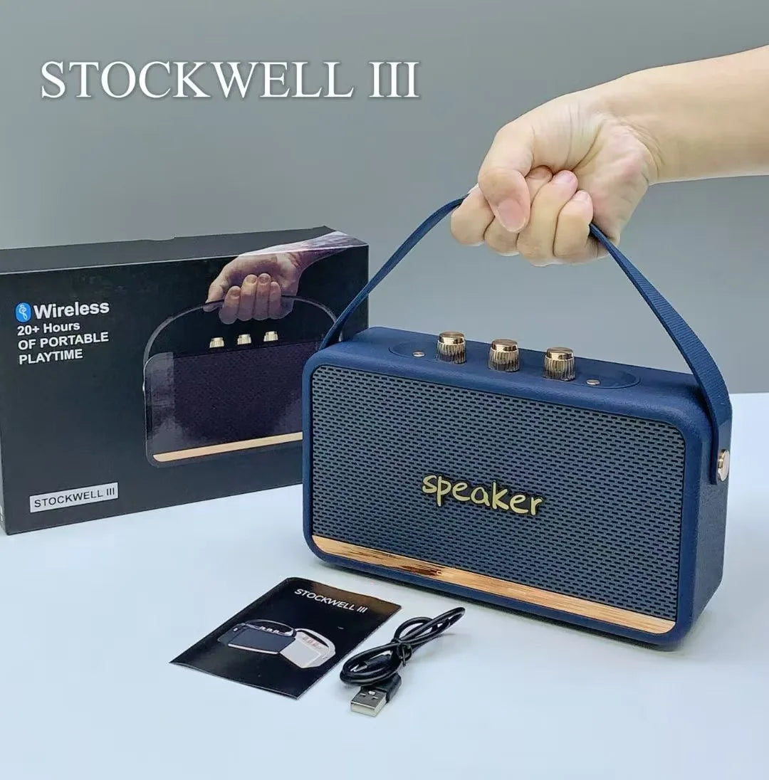 W6 Retro Leather Bluetooth Speaker – Powerful Wireless Sound