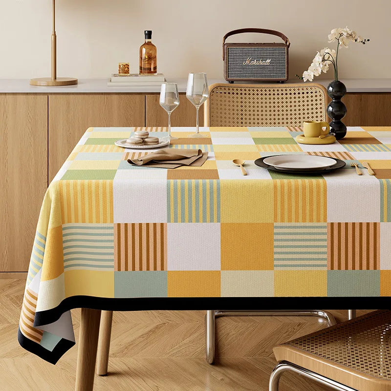 Luxury Velvet Table Cloth – Waterproof Geometric Dining Table Cover