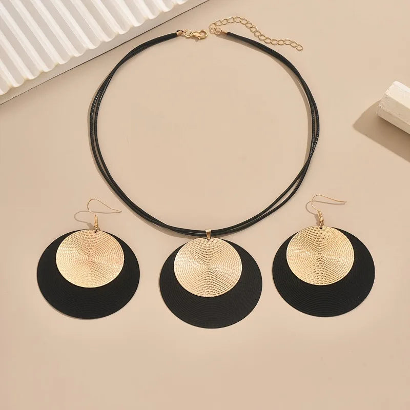 3-Piece Geometric Necklace & Earrings Set – Bold Statement Jewellery for Women