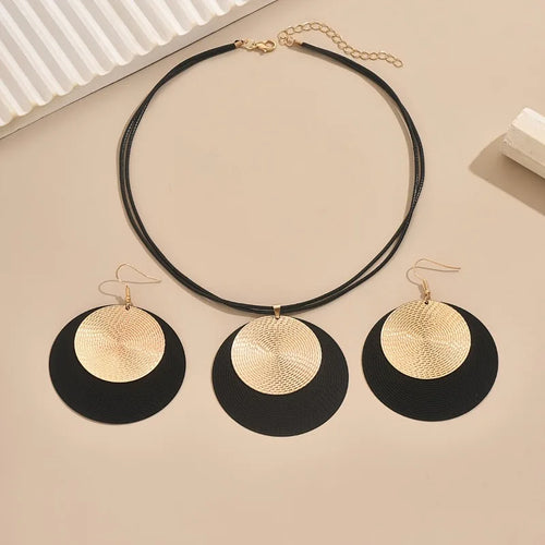 3-Piece Geometric Necklace & Earrings Set – Bold Statement Jewellery for Women