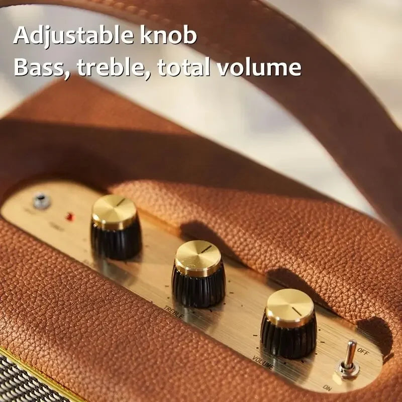 Retro Wooden Bluetooth Speaker – Portable Vintage Hi-Fi Sound