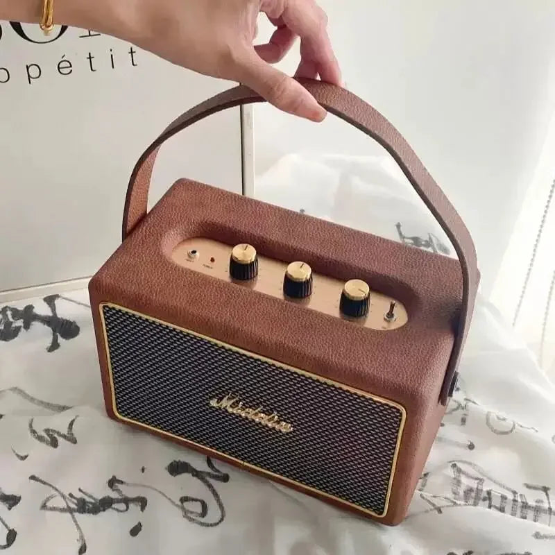 Retro Wooden Bluetooth Speaker – Portable Vintage Hi-Fi Sound
