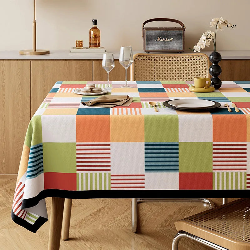Luxury Velvet Table Cloth – Waterproof Geometric Dining Table Cover