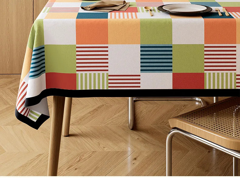 Luxury Velvet Table Cloth – Waterproof Geometric Dining Table Cover