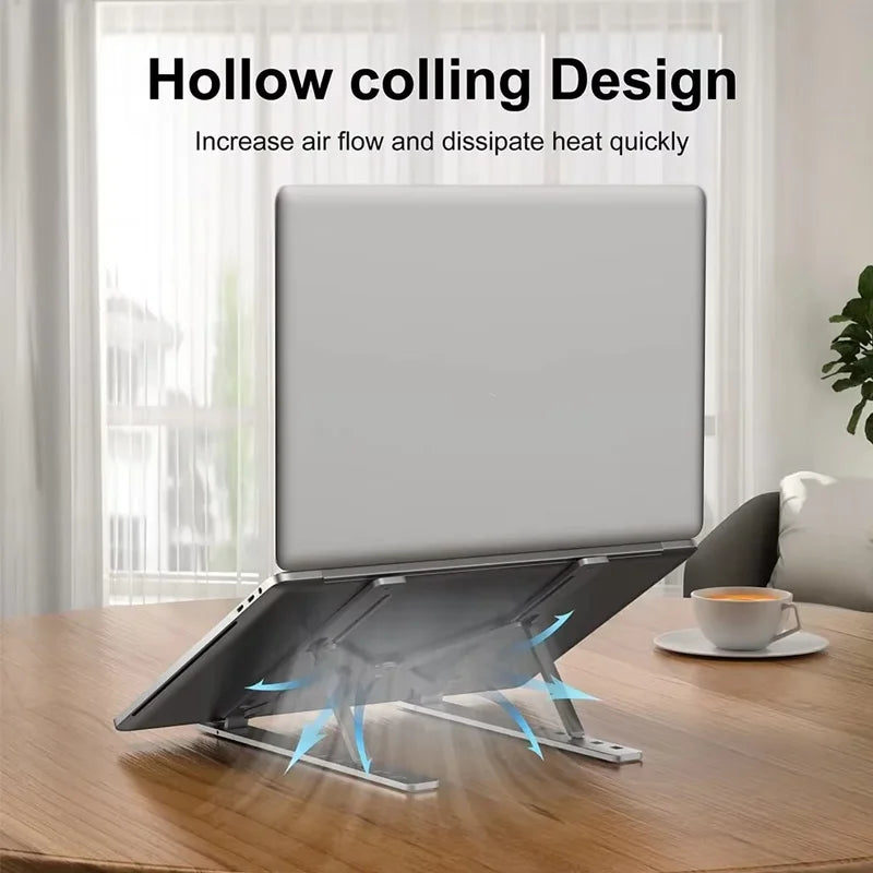 Foldable Aluminium Laptop Stand – Ergonomic, Height-Adjustable & Anti-Slip