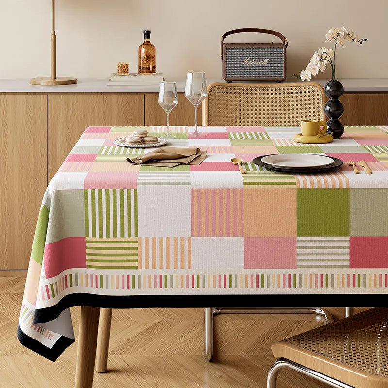Luxury Velvet Table Cloth – Waterproof Geometric Dining Table Cover