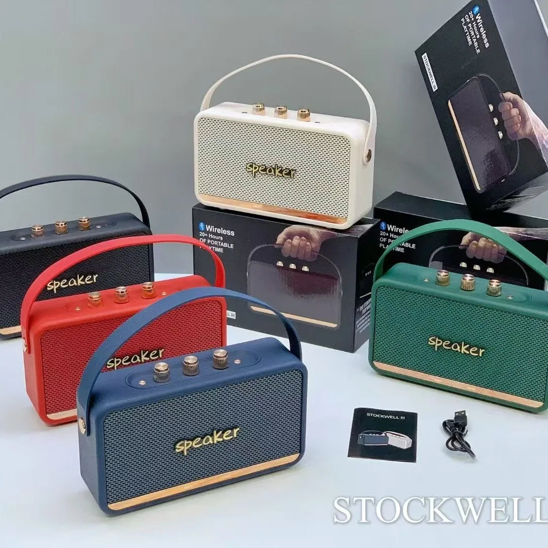 W6 Retro Leather Bluetooth Speaker – Powerful Wireless Sound