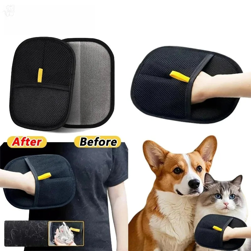 Pet Hair Remover Gloves – Reusable Static Grooming Mitts for Cats & Dogs
