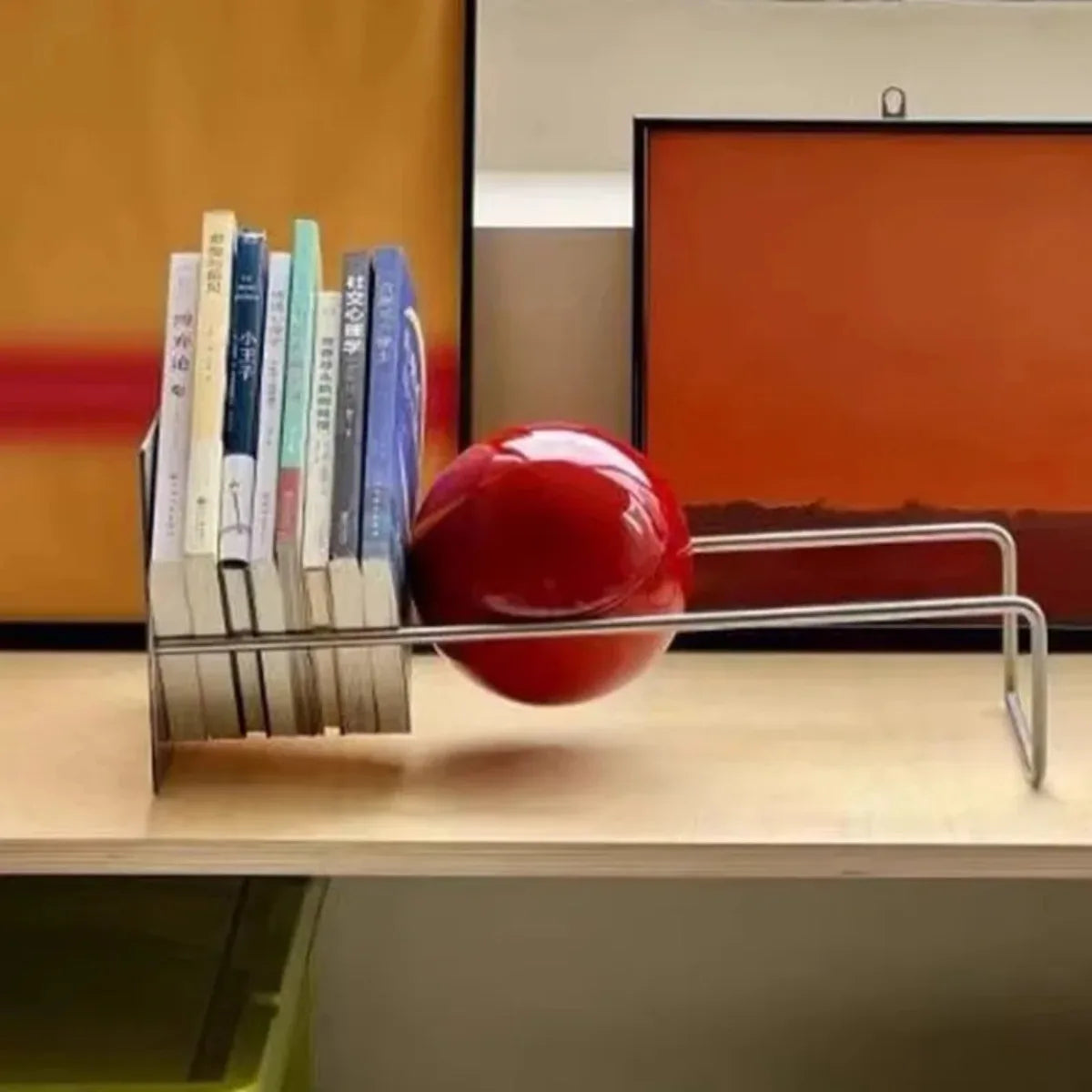 Stainless Steel Desktop Bookshelf – Minimalist Office & Living Room Organiser