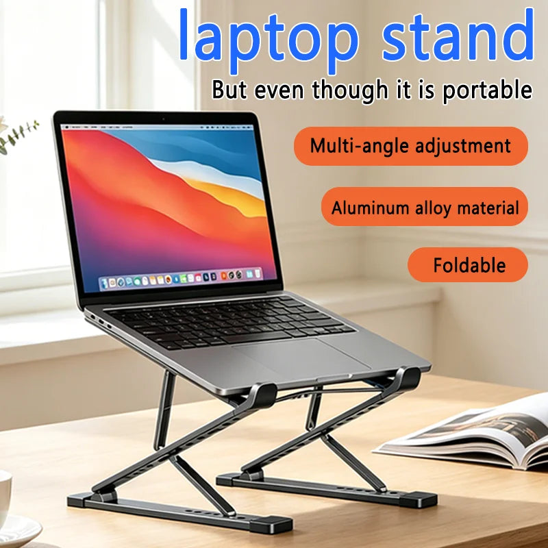 Foldable Aluminium Laptop Stand – Ergonomic, Height-Adjustable & Anti-Slip