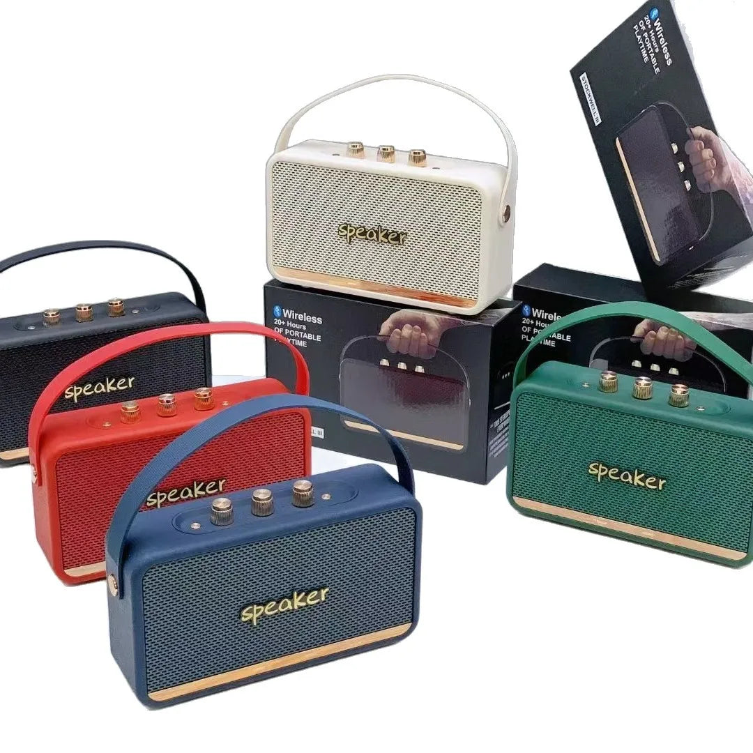 W6 Retro Leather Bluetooth Speaker – Powerful Wireless Sound