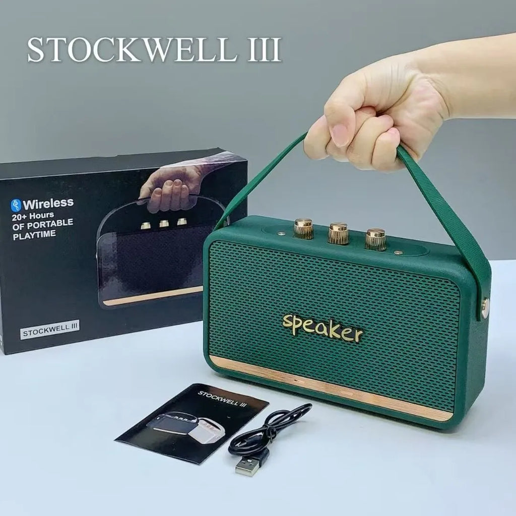 W6 Retro Leather Bluetooth Speaker – Powerful Wireless Sound