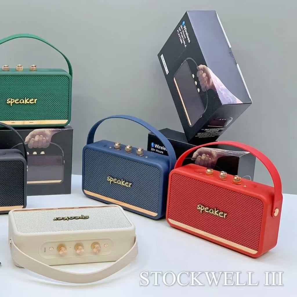 W6 Retro Leather Bluetooth Speaker – Powerful Wireless Sound