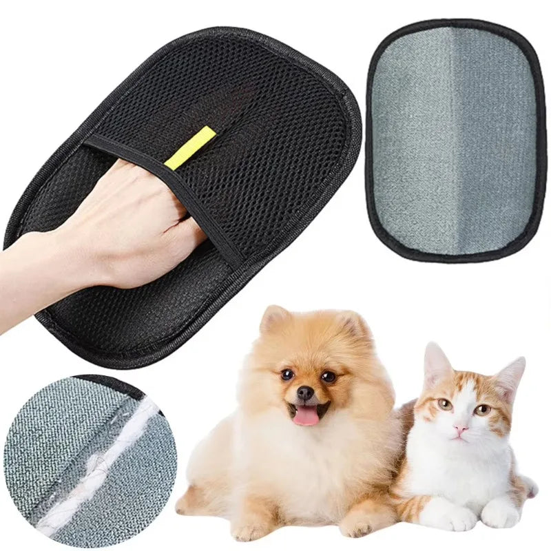 Pet Hair Remover Gloves – Reusable Static Grooming Mitts for Cats & Dogs