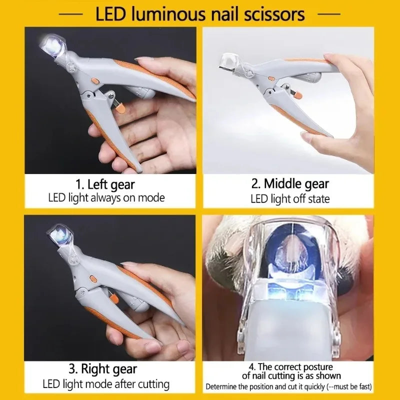 LED Pet Nail Clipper – Safe & Precise Claw Trimmer for Cats & Dogs