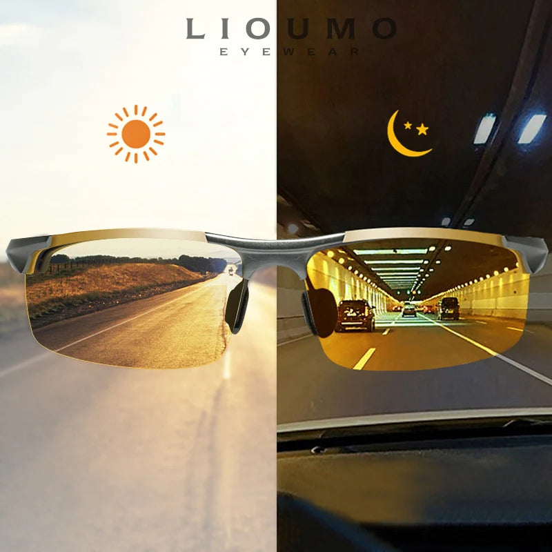 Anti-Glare Photochromic Driving Glasses – Polarized Day & Night Vision