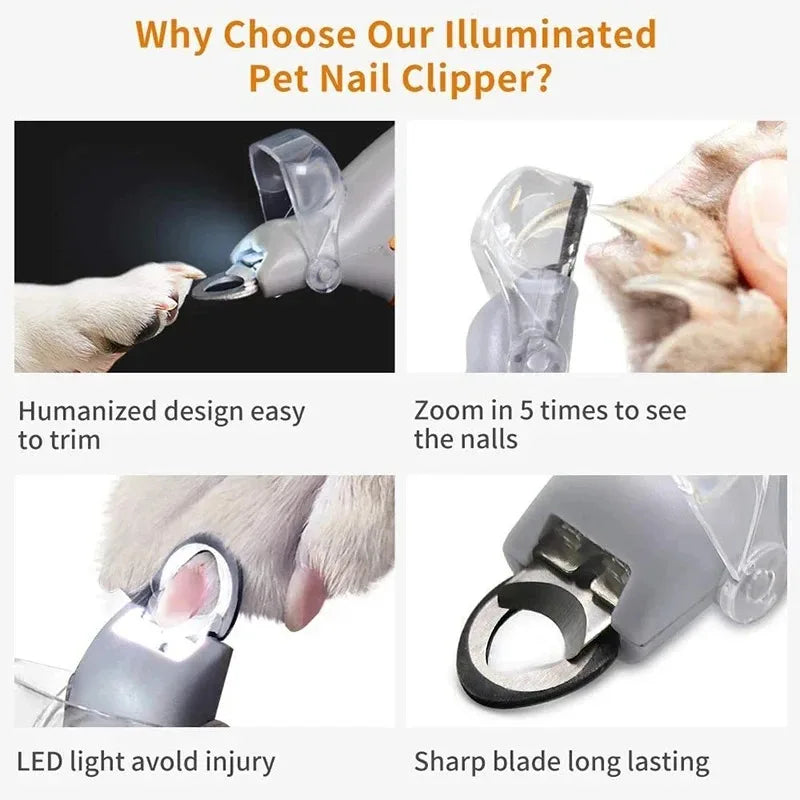 LED Pet Nail Clipper – Safe & Precise Claw Trimmer for Cats & Dogs