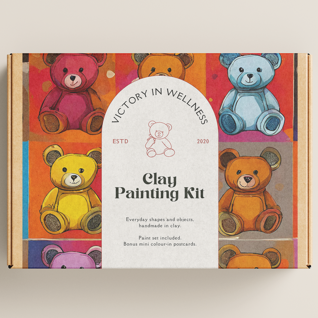 Teddy Paint By Numbers Kit featuring colorful teddy bear illustrations on a decorative box with a vintage design.