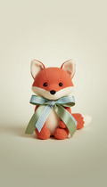 Plush Fox Toy With Gift Ribbon